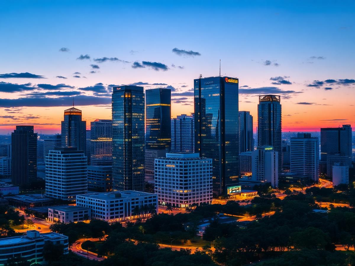 Skyline de centro empresarial brasileiro